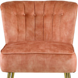 26" Burnt Orange Velvet And Brown Solid Color Slipper Chair - Homeroots