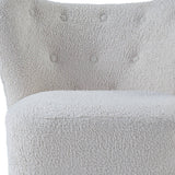 31" White Sherpa And Brown Polka Dots Wingback Chair - Homeroots - Flyclothing LLC