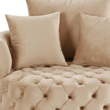 43" Beige Velvet Solid Color Swivelbarrel Chair - Homeroots - Flyclothing LLC