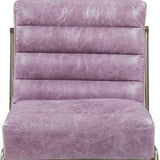 22" Top Grain Leather And Steel Ikat Side Chair - Homeroots - Flyclothing LLC