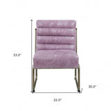 22" Top Grain Leather And Steel Ikat Side Chair - Homeroots - Flyclothing LLC