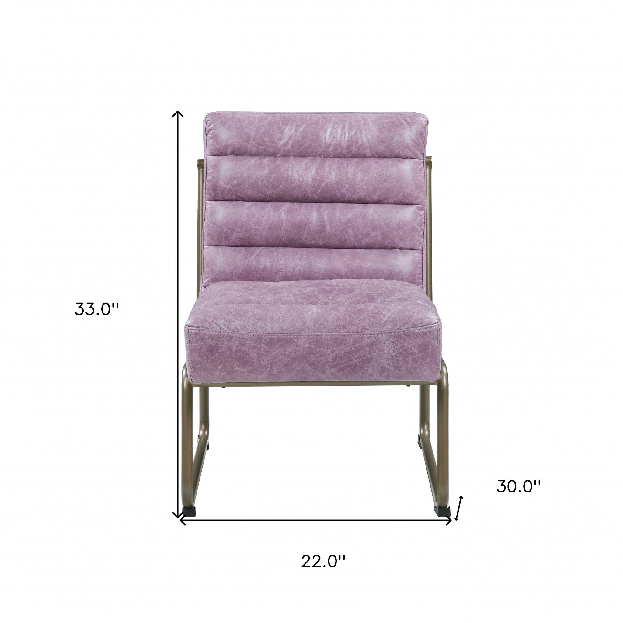 22" Top Grain Leather And Steel Ikat Side Chair - Homeroots - Flyclothing LLC