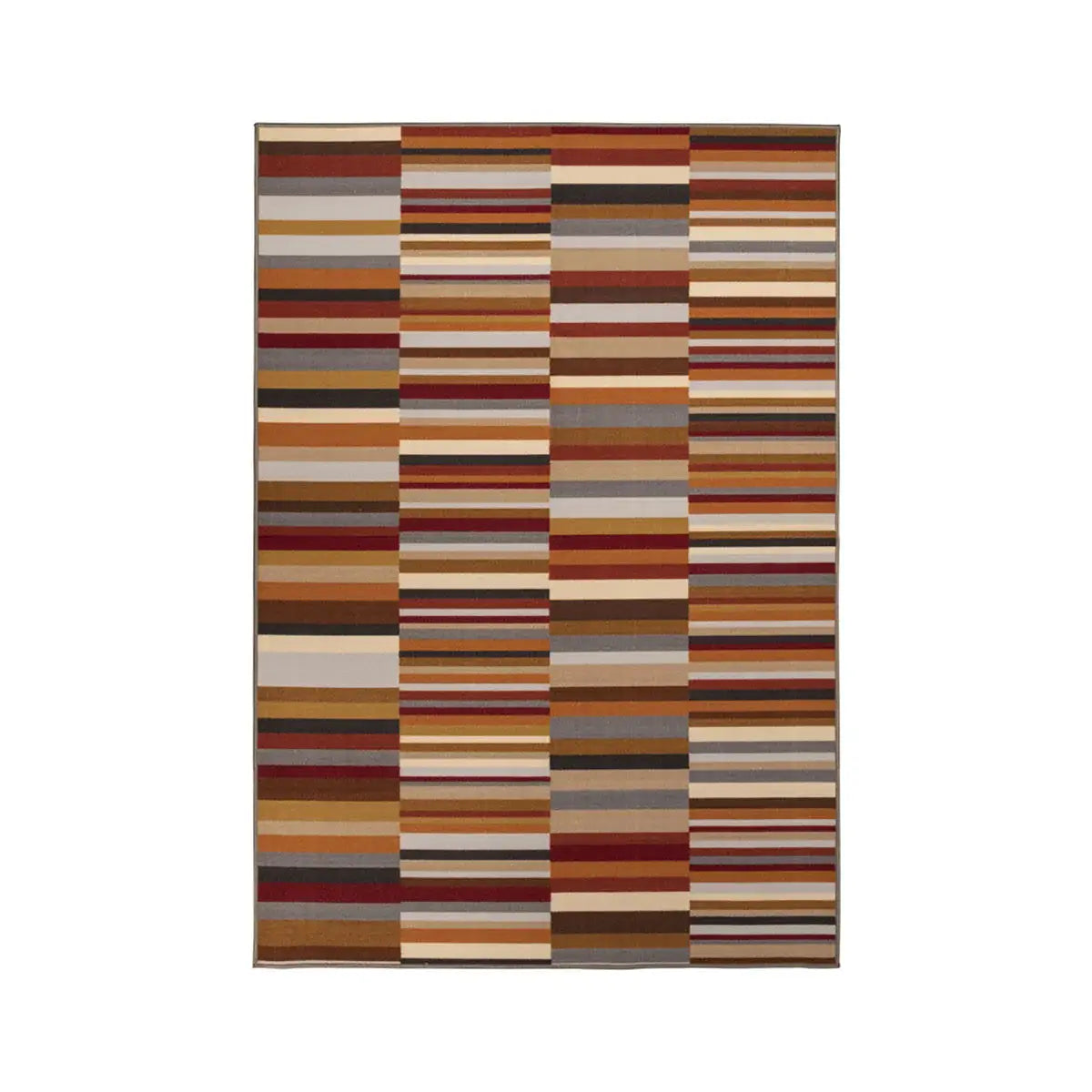 2' X 3' Taupe Striped Stain Resistant Non Skid Indoor Outdoor Area Rug - Homeroots - Flyclothing LLC