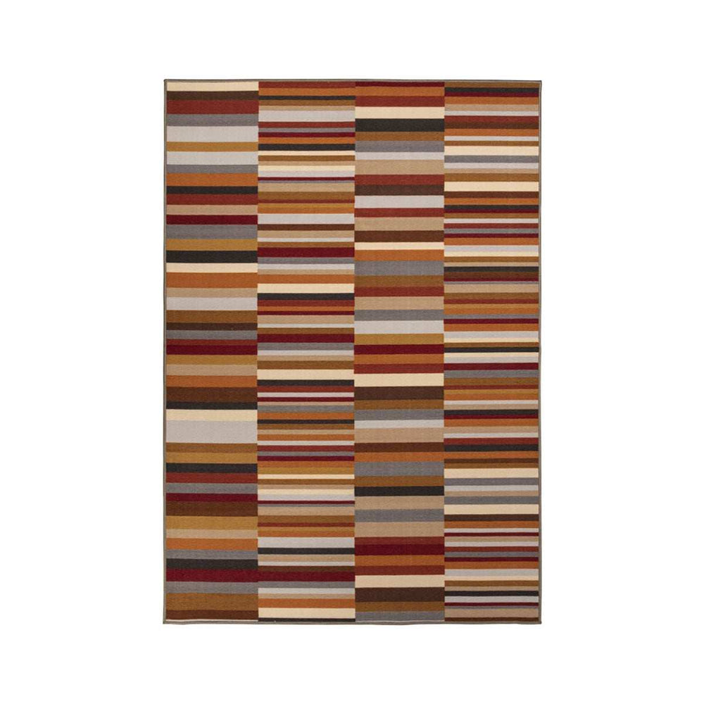 2' X 3' Taupe Striped Stain Resistant Non Skid Indoor Outdoor Area Rug - Homeroots - Flyclothing LLC