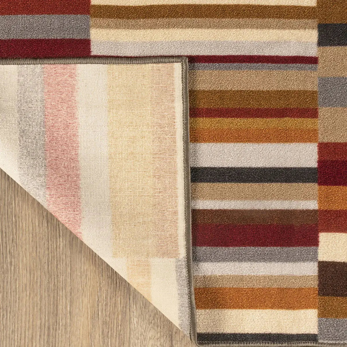 2' X 3' Taupe Striped Stain Resistant Non Skid Indoor Outdoor Area Rug - Homeroots - Flyclothing LLC