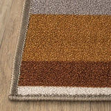 2' X 3' Taupe Striped Stain Resistant Non Skid Indoor Outdoor Area Rug - Homeroots - Flyclothing LLC