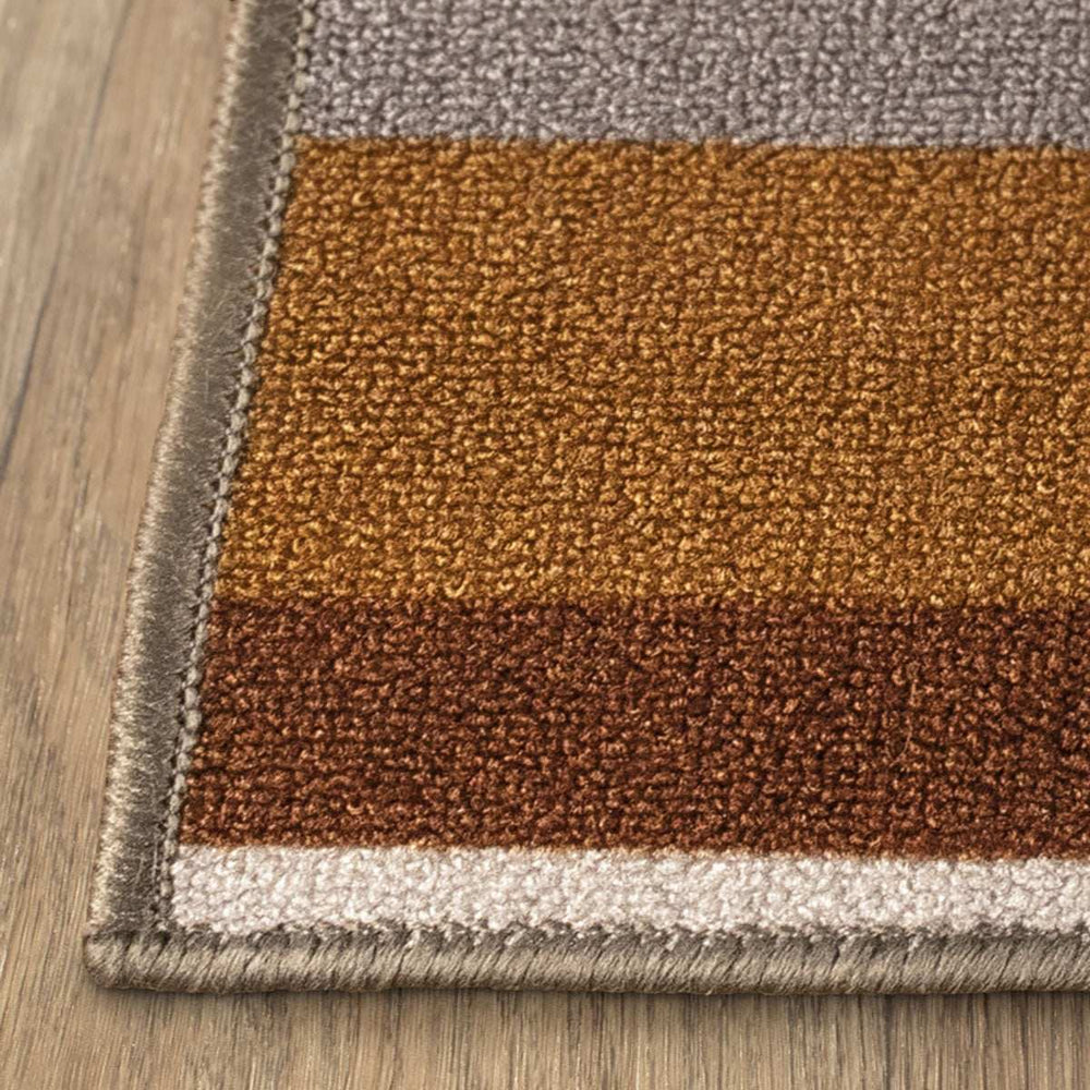 2' X 3' Taupe Striped Stain Resistant Non Skid Indoor Outdoor Area Rug - Homeroots - Flyclothing LLC