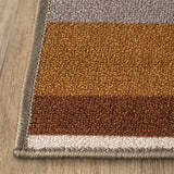 2' X 3' Taupe Striped Stain Resistant Non Skid Indoor Outdoor Area Rug - Homeroots - Flyclothing LLC