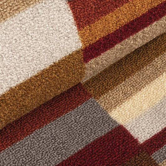 2' X 3' Taupe Striped Stain Resistant Non Skid Indoor Outdoor Area Rug - Homeroots - Flyclothing LLC