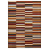 5' X 8' Taupe Striped Stain Resistant Non Skid Indoor Outdoor Area Rug - Homeroots