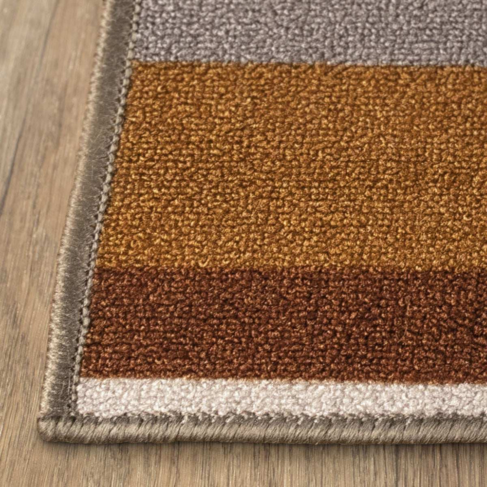 5' X 8' Taupe Striped Stain Resistant Non Skid Indoor Outdoor Area Rug - Homeroots - Flyclothing LLC