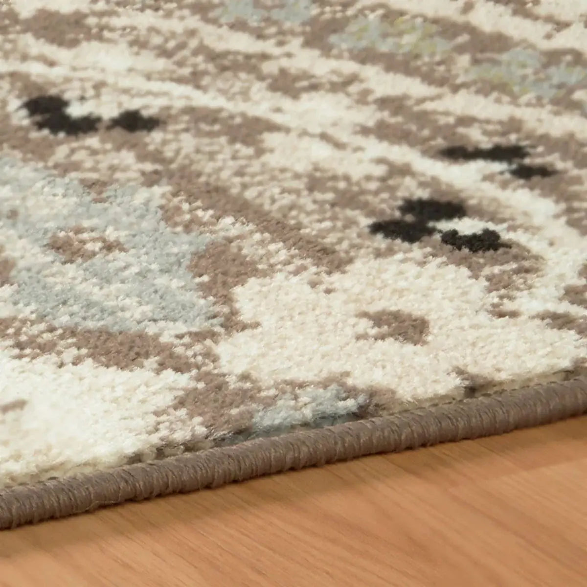 10' Ivory Beige And Light Blue Floral Stain Resistant Runner Rug - Homeroots - Flyclothing LLC