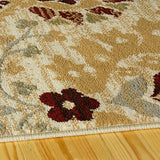 4' X 6' Camel Gray And Rust Floral Stain Resistant Area Rug - Homeroots - Flyclothing LLC