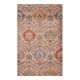 4' X 6' Ivory Orange And Gray Floral Stain Resistant Area Rug - Homeroots