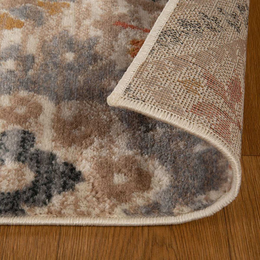 4' X 6' Ivory Orange And Gray Floral Stain Resistant Area Rug - Homeroots - Flyclothing LLC