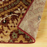 5' X 8' Red Olive And Gold Floral Stain Resistant Area Rug - Homeroots - Flyclothing LLC