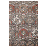 5' X 8' Rust Floral Stain Resistant Area Rug - Homeroots