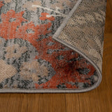 5' X 8' Rust Floral Stain Resistant Area Rug - Homeroots - Flyclothing LLC