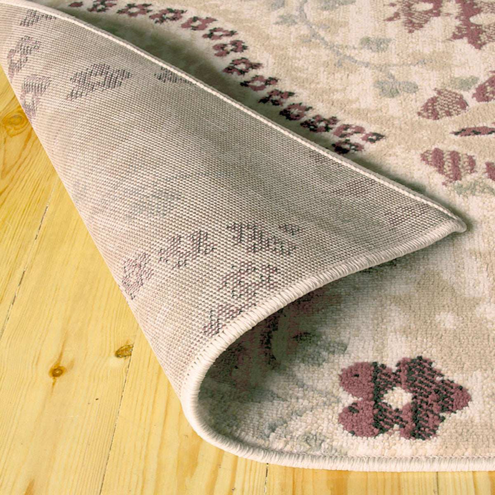 6' X 9' Ivory Gray And Olive Floral Stain Resistant Area Rug - Homeroots - Flyclothing LLC