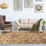 8' X 10' Camel Gray And Rust Floral Stain Resistant Area Rug - Homeroots - Flyclothing LLC