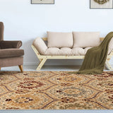 8' X 10' Camel Gray And Rust Floral Stain Resistant Area Rug - Homeroots - Flyclothing LLC