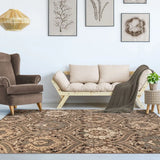 8' X 10' Ivory Beige And Light Blue Floral Stain Resistant Area Rug - Homeroots - Flyclothing LLC