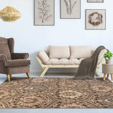 8' X 10' Ivory Beige And Light Blue Floral Stain Resistant Area Rug - Homeroots - Flyclothing LLC