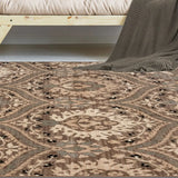 8' X 10' Ivory Beige And Light Blue Floral Stain Resistant Area Rug - Homeroots - Flyclothing LLC