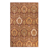 8' X 10' Red Olive And Gold Floral Stain Resistant Area Rug - Homeroots - Flyclothing LLC