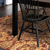 8' X 10' Red Olive And Gold Floral Stain Resistant Area Rug - Homeroots - Flyclothing LLC