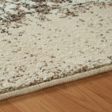 4' X 6' Tan And Brown Damask Distressed Stain Resistant Area Rug - Homeroots - Flyclothing LLC