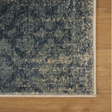 5' X 8' Navy And Salmon Damask Distressed Stain Resistant Area Rug - Homeroots - Flyclothing LLC