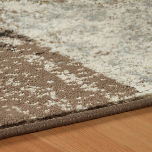 8' X 10' Ivory Light Blue Damask Distressed Stain Resistant Area Rug - Homeroots - Flyclothing LLC