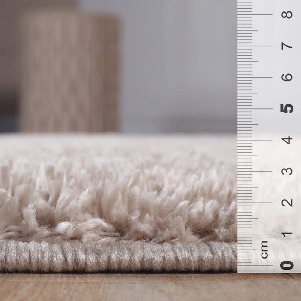 8' Beige Shag Stain Resistant Runner Rug - Homeroots - Flyclothing LLC