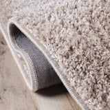 8' Beige Shag Stain Resistant Runner Rug - Homeroots