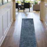 8' Blue Shag Stain Resistant Runner Rug - Homeroots - Flyclothing LLC