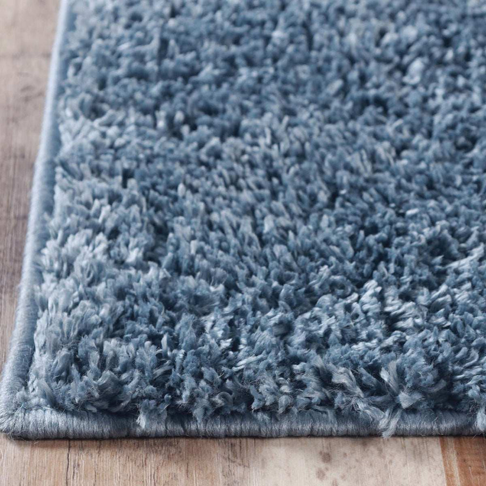 8' Blue Shag Stain Resistant Runner Rug - Homeroots - Flyclothing LLC