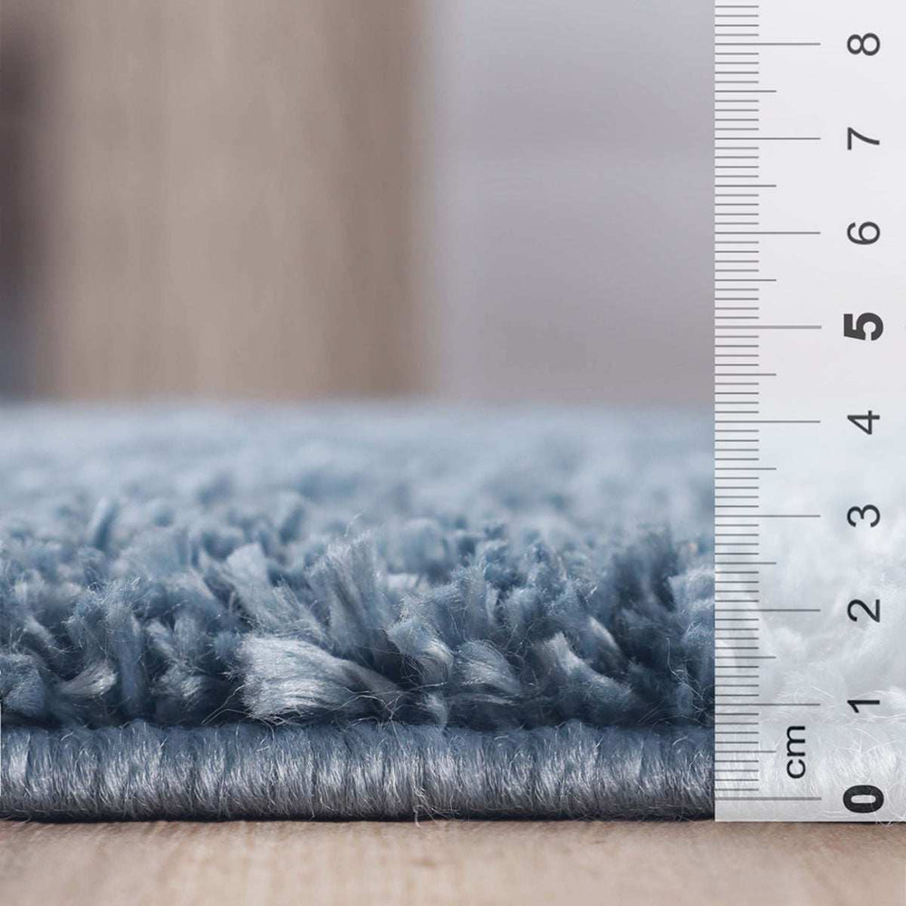 8' Blue Shag Stain Resistant Runner Rug - Homeroots - Flyclothing LLC