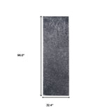 8' Gray Distressed Shag Runner Area Rug