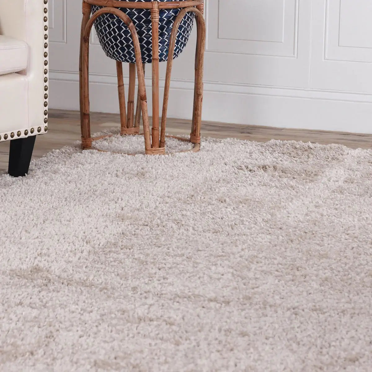 4' X 6' Beige Shag Stain Resistant Area Rug - Homeroots - Flyclothing LLC