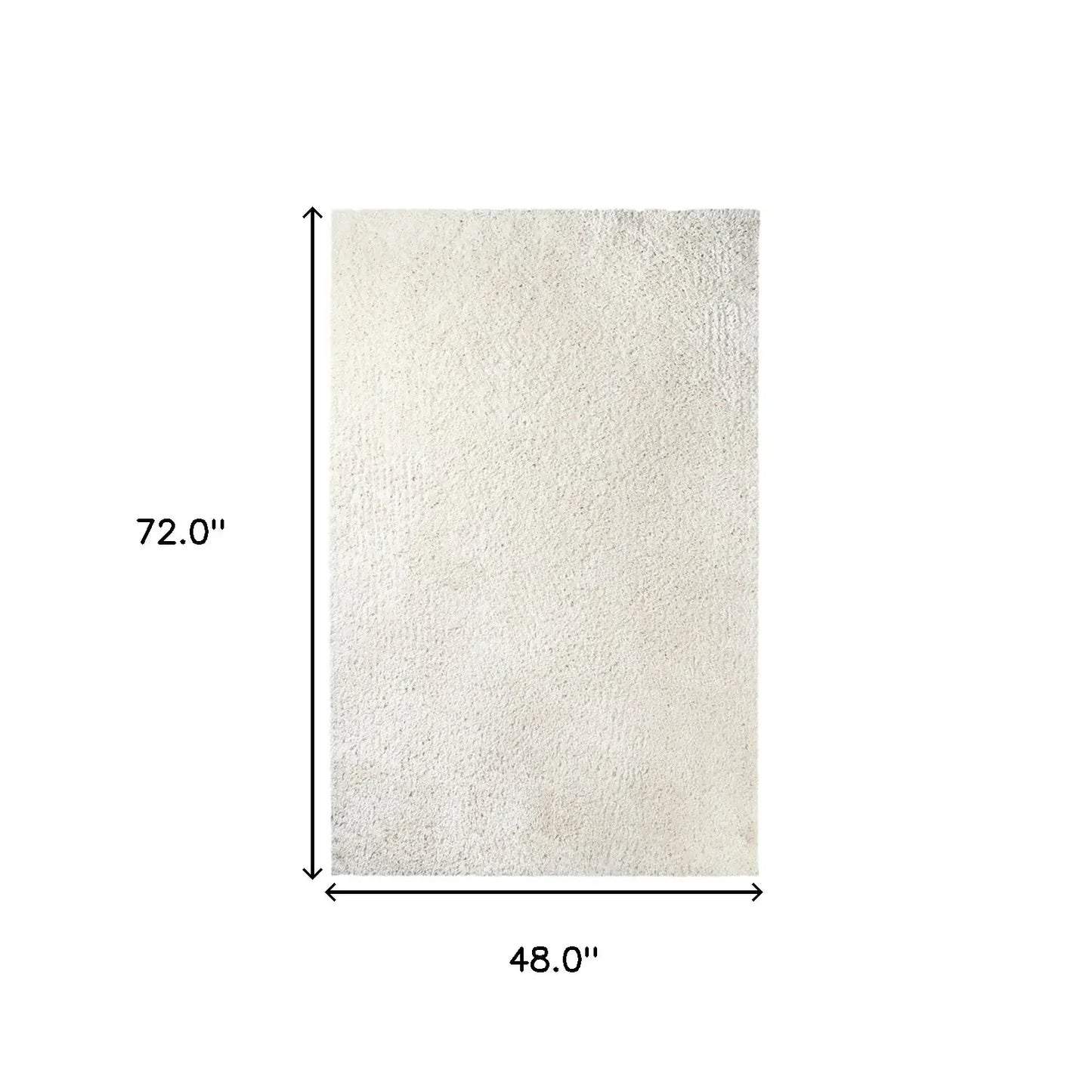 4' X 6' Ivory Shag Stain Resistant Area Rug - Homeroots - Flyclothing LLC