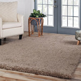 5' X 8' Taupe Shag Stain Resistant Area Rug - Homeroots - Flyclothing LLC