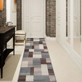 10' Grey Patchwork Stain Resistant Runner Rug - Homeroots - Flyclothing LLC