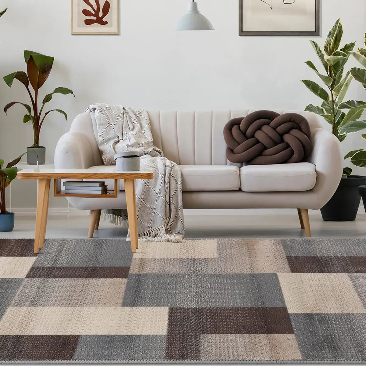 3' X 5' Grey Patchwork Power Loom Stain Resistant Area Rug - Homeroots - Flyclothing LLC
