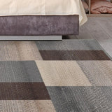 3' X 5' Grey Patchwork Power Loom Stain Resistant Area Rug - Homeroots - Flyclothing LLC