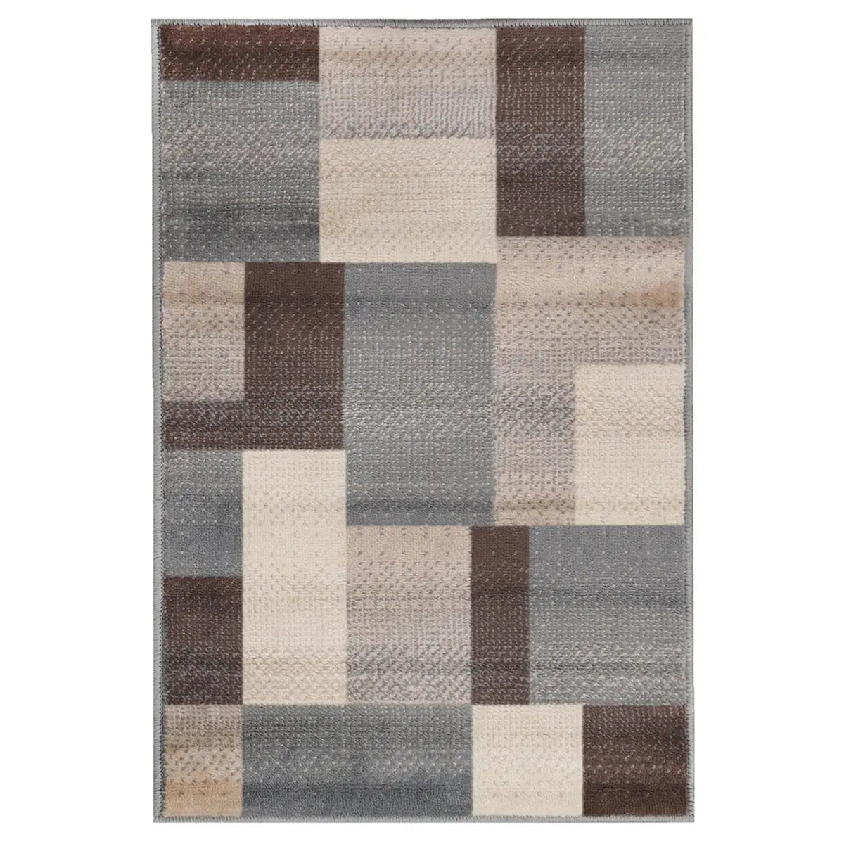 4' X 6' Grey Patchwork Power Loom Stain Resistant Area Rug - Homeroots - Flyclothing LLC
