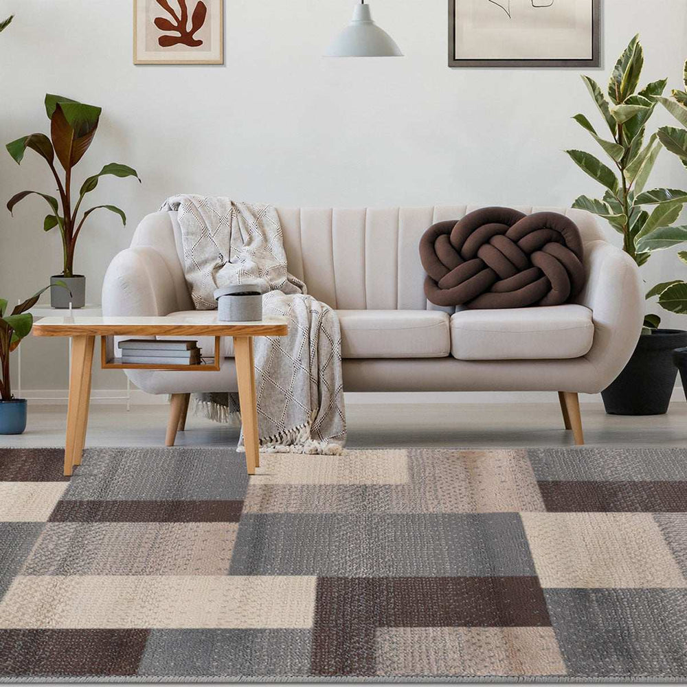 4' X 6' Grey Patchwork Power Loom Stain Resistant Area Rug - Homeroots - Flyclothing LLC