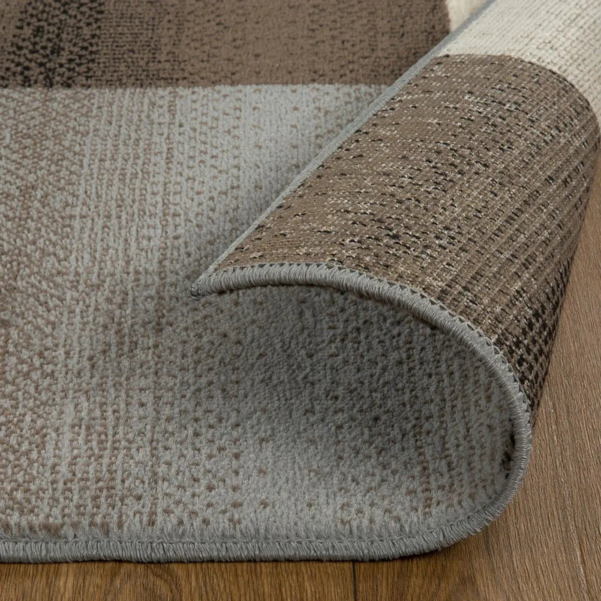 4' X 6' Grey-Brown Patchwork Power Loom Stain Resistant Area Rug - Homeroots - Flyclothing LLC