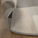 5' Round Grey-Brown Round Patchwork Power Loom Stain Resistant Area Rug - Homeroots