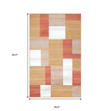 5' X 8' Terra Cotta Patchwork Power Loom Stain Resistant Area Rug - Homeroots - Flyclothing LLC